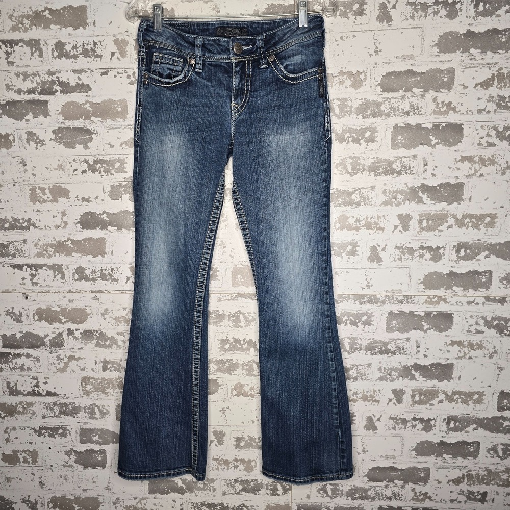 Silver Suki Jeans Womens 27 Bootcut‎ Medium Blue Wash Stretch Denim Boho Cowgirl